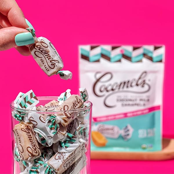 COCOMELS SEA SALT COCONUT MILK CARAMELS, 3.5 OZ, 6 PACK, DAIRY FREE, VEGAN, ORGANIC