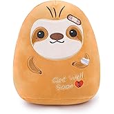COSKINGLAND Get Well Soon Plush - 8 Inches Sloth Stuffed Animal Pillow Soft Cute Get Well Soon Sloth Stuffed Animal Plushies Toy Gifts Adorable Get Well Soon Gifts for Kids Boys Girls