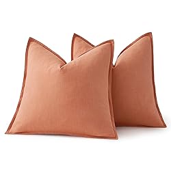 MIULEE Decorative Linen Euro Sham Pillow Covers