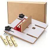 Router Table Box Joint Jig with 3 Brass Indexing Keys (1/4", 3/8", 1/2") | Interchangeable Keys, Low-Friction Melamine MDF Fence, Secure Locking Knobs, fits 3/4" Miter Slot, for Router &amp; Table Saw