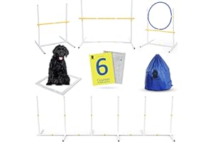 Ruby & Friends Dog Agility Equipment: Create 6 Sturdy Obstacle Courses with Our Dog Agility Course Backyard Set, Including Weave Poles, Ring Jumps and Hurdles with This Obstacle Course for Dogs