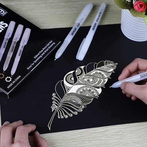 White, Gold and Silver Gel Pen Set for Artist Colors (9 Pack