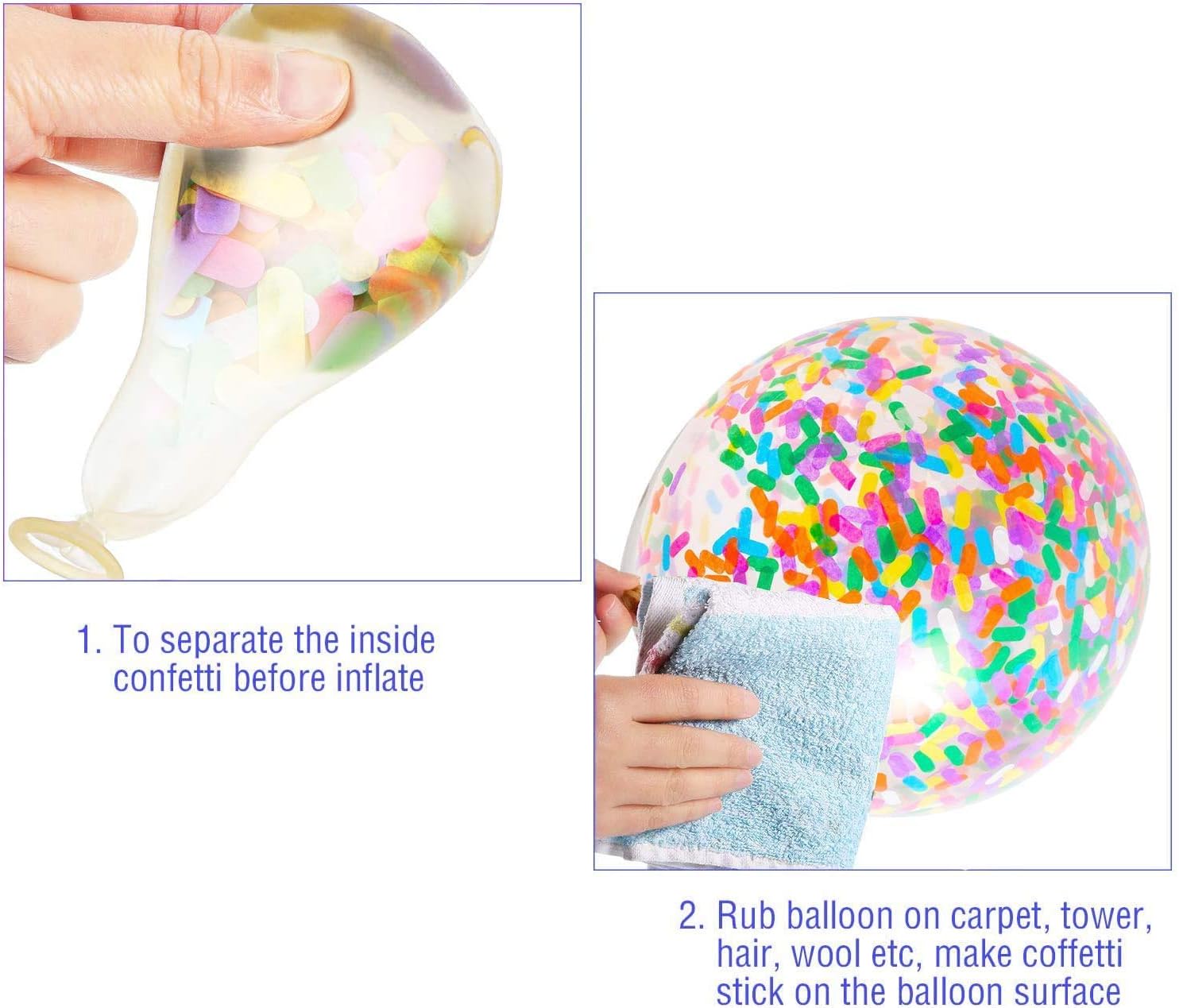 Rainbow Party Balloons Garland Kit, 114 Pack Assorted Multicolor Latex Balloon With Long Paper Confetti Balloons for Carnival Circus Fiesta Wedding Birthday Party Decorations: Health & Personal Care