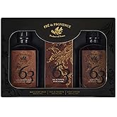 Pre de Provence No. 63 Men’s Gift Set – Shower Gel, Eau de Toilette & Body Lotion – 3-Piece Grooming Kit with Masculine Fragrance