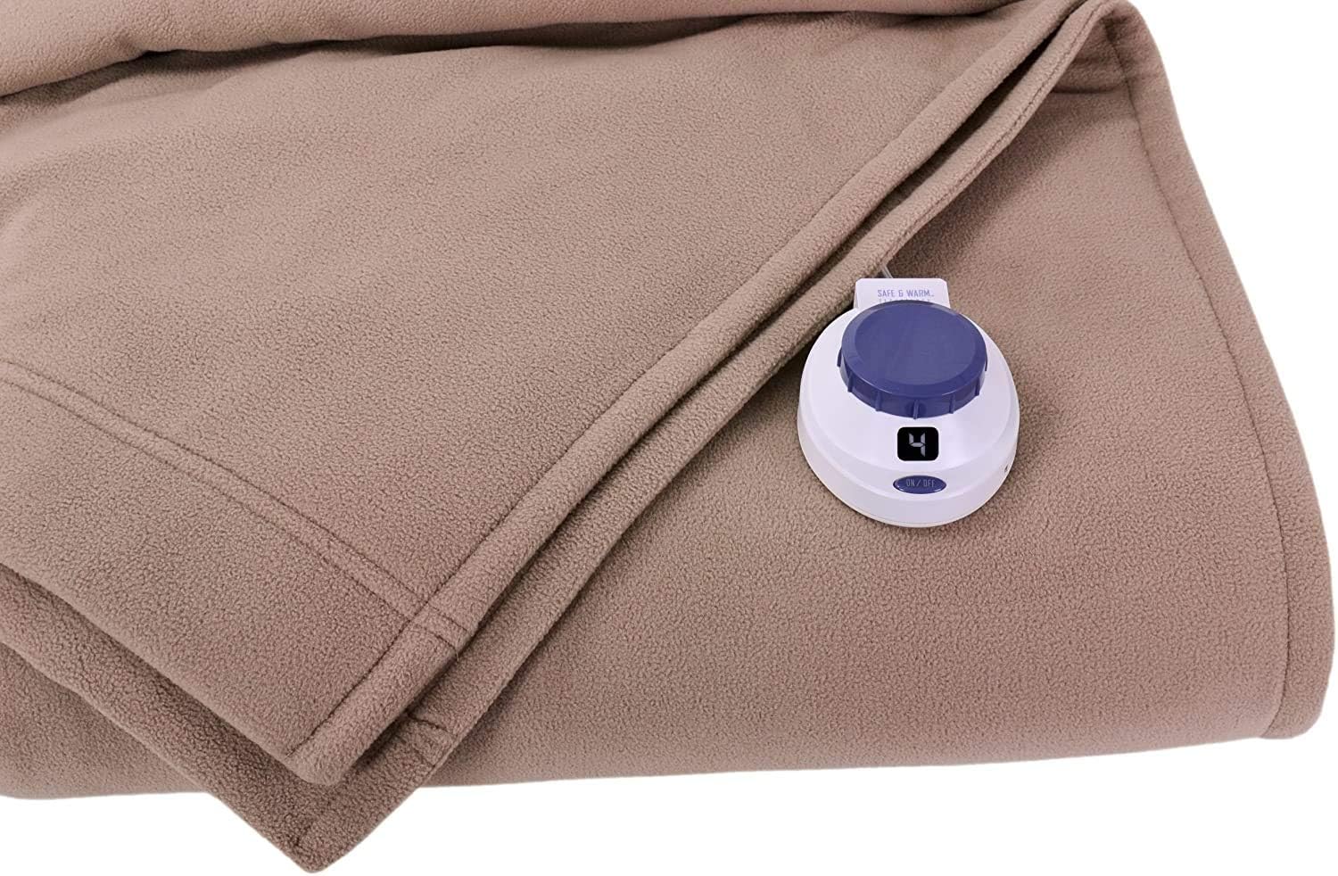 Douce chaleur® Luxe Micro-polaire chauffant électrique chauffant Couverture, Polaire, beige, Entier