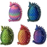EXQDYNM 5PCS 3D Printed Mini Dragon Egg with Dragon Inside Fidget Toy,Mythical Prefilled Easter Eggs with Glow in The Dark