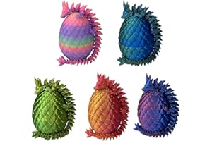 EXQDYNM 5PCS 3D Printed Mini Dragon Egg with Dragon Inside Fidget Toy,Mythical Prefilled Easter Eggs with Glow in The Dark