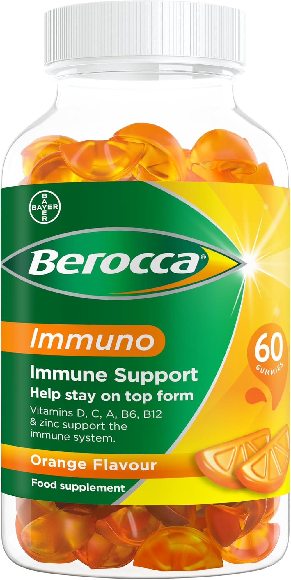 Berocca Immuno Gummies Multivitamin Immune Support 60 Orange