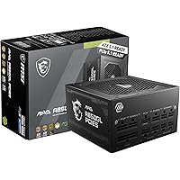 MSI MAG A850GL PCIE5, Fully Modular Compact Gaming 850W Power Supply, 80+ Gold, ATX 3.1 & PCIe 5.1 Ready, Native Dual-Color 1