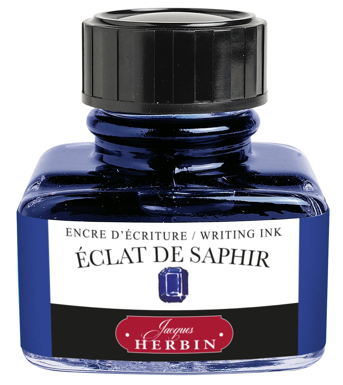 Jacques Herbin 13016T - A 30 ml Bottle of Ink for Fountain pens and Roller pens, ECLAT de Saphir/Sapphire Shine Colour - Made in France - Calligraphy
