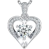 Udulysc Moissanite Necklace for Women, 1CT Sterling Silver Diamond-like Jewelry, Valentine's Day, Anniversary Birthday Christmas Gift for Girlfriend, Mom