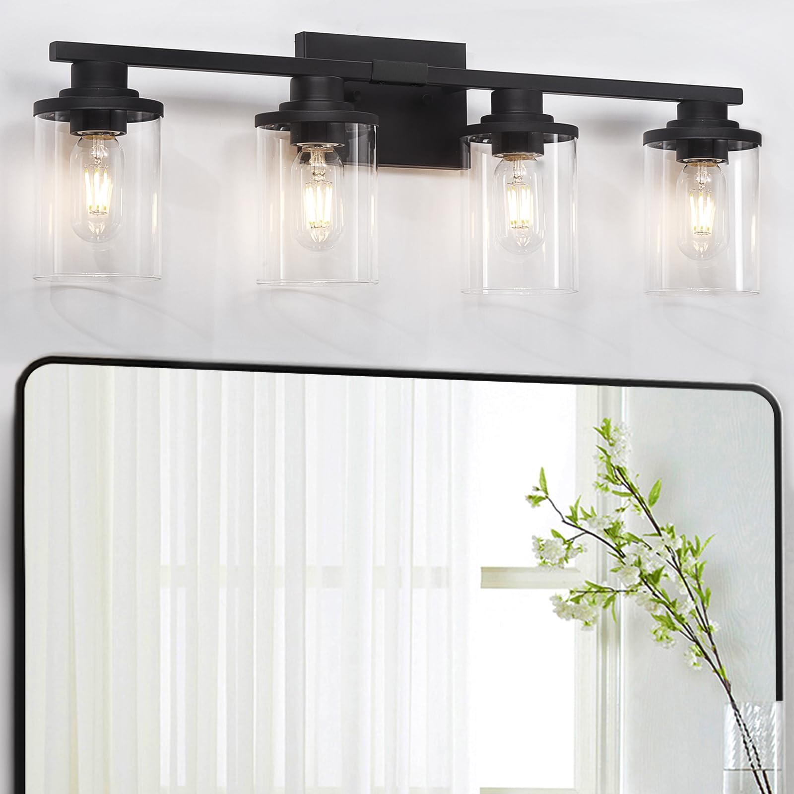 stambord 4 Light , Matte Black Bathroom Light Fixtures, Modern Bathroom ...