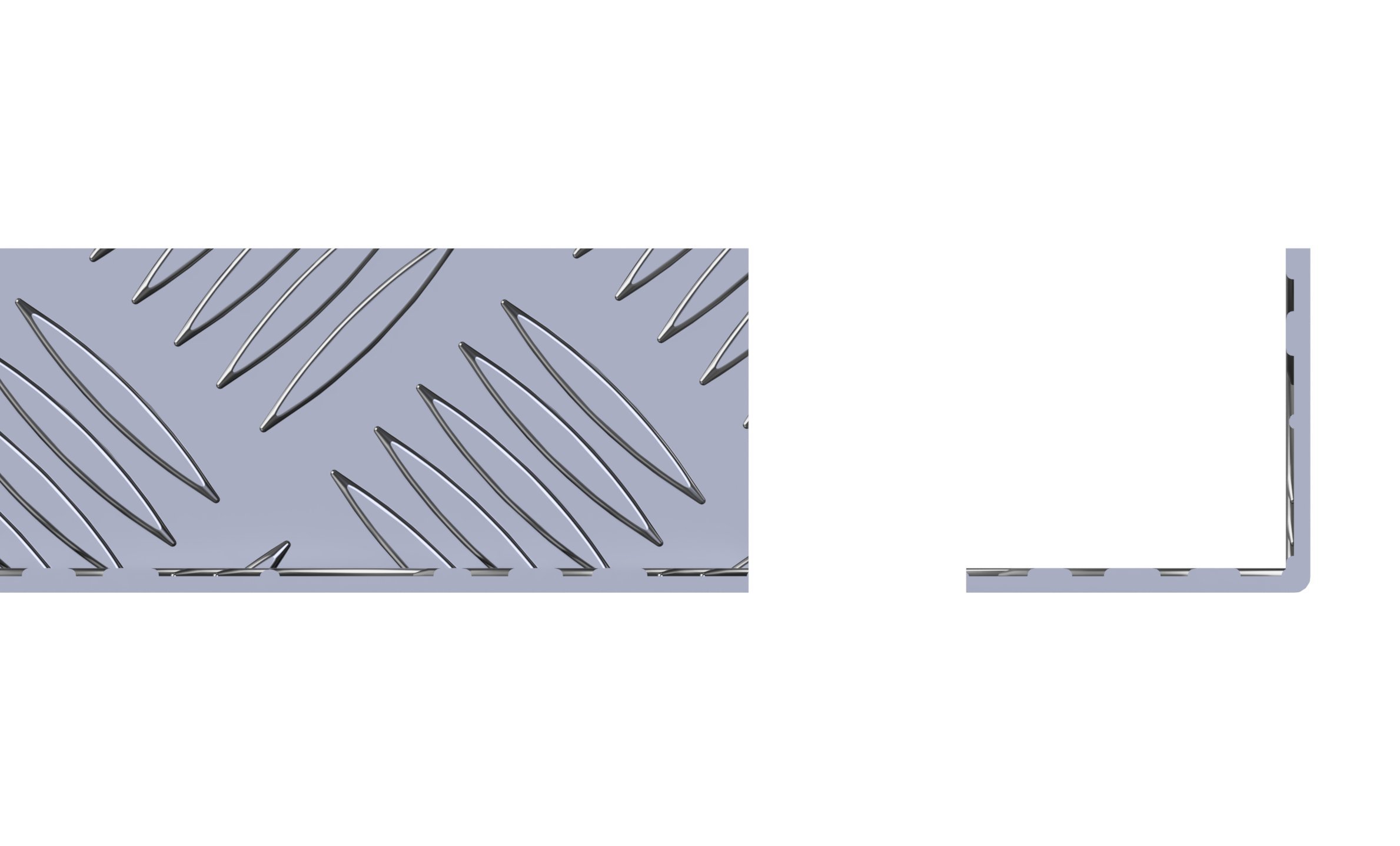 STORMGUARD 18AM037 Checker Internal Angle Profile Plates, Aluminium, 1000 x 40 x 40 x 2mm, Set of 2 Pieces