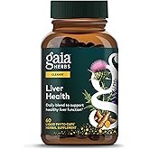 Gaia Herbs Liver Health - Supplement with Milk Thistle, Turmeric Root, Schisandra & Licorice Root for Liver & Cleanse Support* - 60 Vegan Liquid Phyto-Caps (60 Servings)