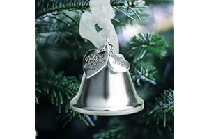 ZQG Christmas Memorial Bell Ornaments for Loss of Loved one Rememberance Gift A Piece of My Heart is in Heaven Memory Christmas Tree Hanging Sympathy Gift with Silk Ribbon & Red Gift Box