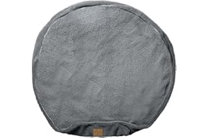 Floppy Dawg Universal Round Dog Bed Replacement Cover. Removable and Machine Washable Cover for Donut and Round Beds. Large 36W. Gray with Gray Top