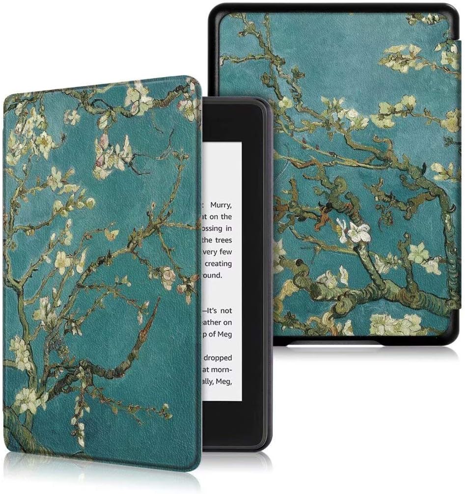 USTY Kindle Paperwhite Case 2018 - Ultra Slim Lightweight PU Leather Cover with Auto Wake/Sleep Smart Shell for Amazon Kindle Paperwhite (10th Generation 2018 Release), Blossom