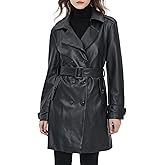 Beinia Women's PU Faux Leather Blazer Jacket, Waterproof, Button Front