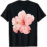 Pink Hibiscus Flower Cute Girly Summer Beach T-Shirt