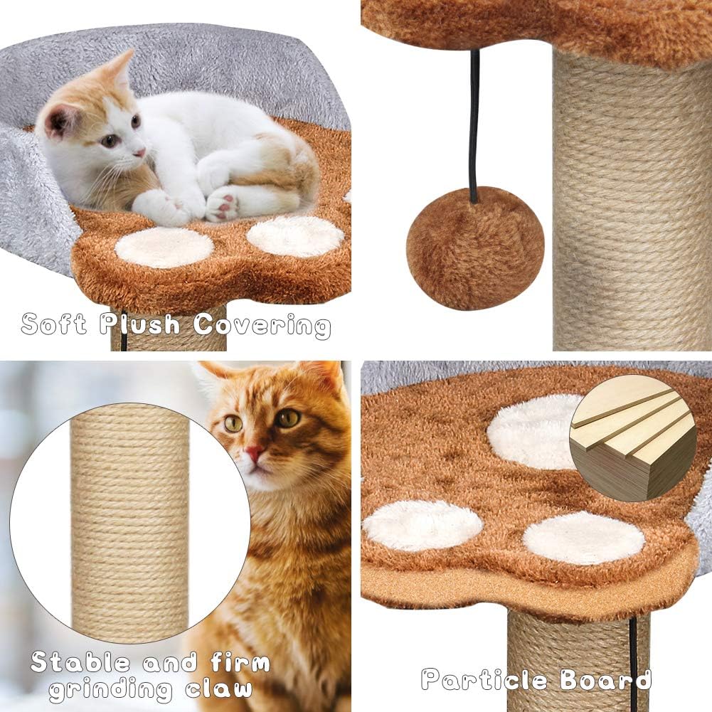 KORIMEFA Cat Tree Cat Tower Kitten Small Cats Playground Furniture with Scratching Post and Plush Cover for Playing Relax and Sleep : Pet Supplies