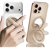 TORRAS 2026 Upgraded (Gen 7.0) Magnetic Phone Grip Ring Stand Holder, Comfortable Silicone Ring, Compatible with MagSafe Accessories 4-in-1 Kickstand for iPhone 17 Pro Max 16 15 14 13 Android,Rosegold