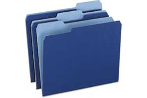 TOPs Products Pendaflex Two-Tone Color File Folder 152 1/3, Navy (ESS15213NAV)