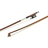 MI&amp;VI NB-510 Brazilwood Violin Bow (1/2 Size) with Ebony Frog | Octagonal Silver Mount | Well Balanced | Light Weight | Real Mongolian Horse Hair - MIVI Music