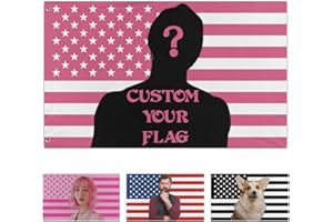 Personalized Pink American Flag with Custom Name or Message, Pink Fabric Custom Made for Home Decor, Garden, Office or School