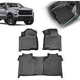 All Weather Floor Mats for 2019-2025 2026 Chevy Silverado/GMC Sierra 1500 & 2020-2025 2500 HD/3500 HD Crew Cab with Rear Unde