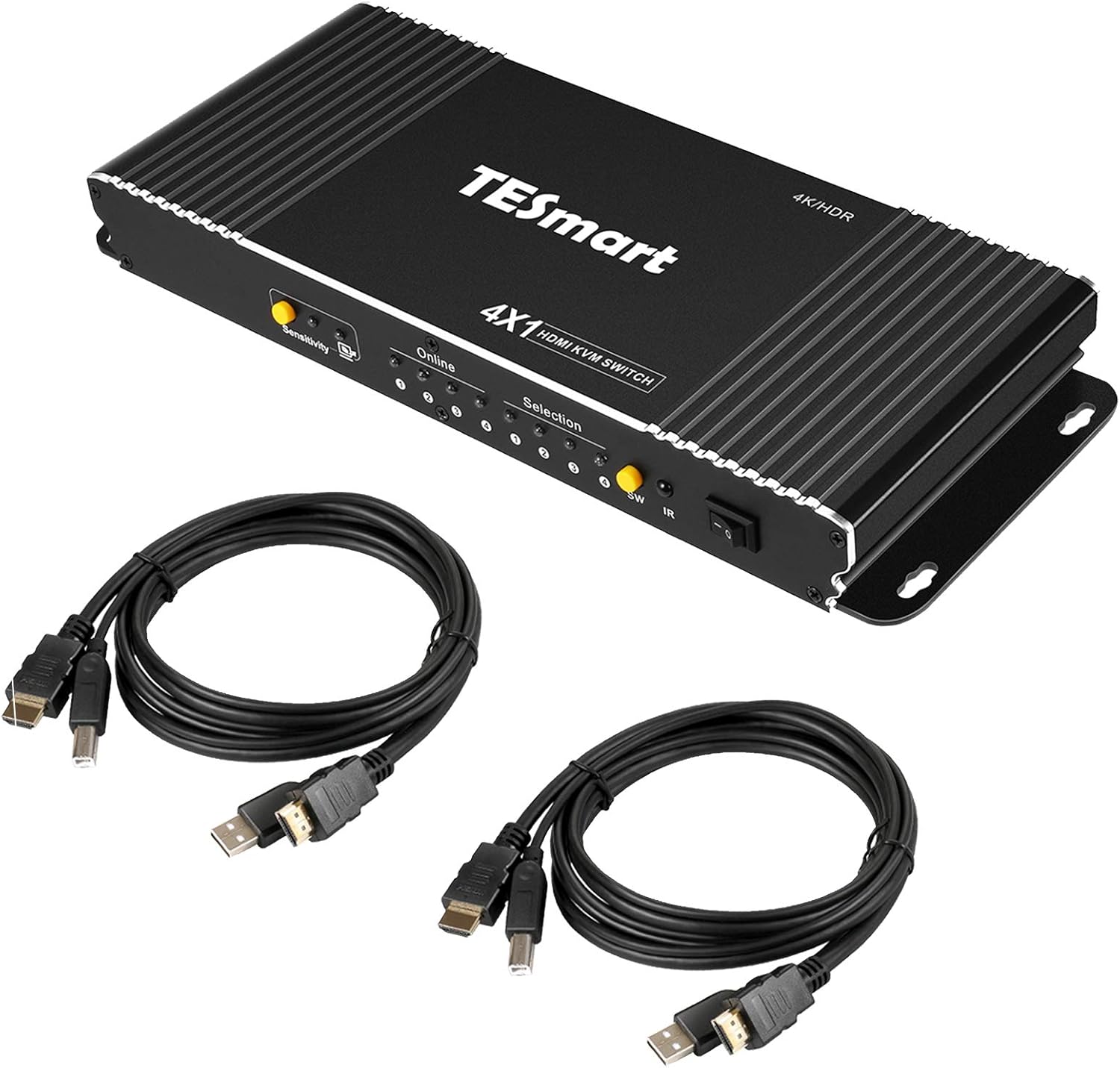 TESmart HDMI KVM Switch, HDMI 4K 3840x216060Hz 444 with 2 pieces 5ft