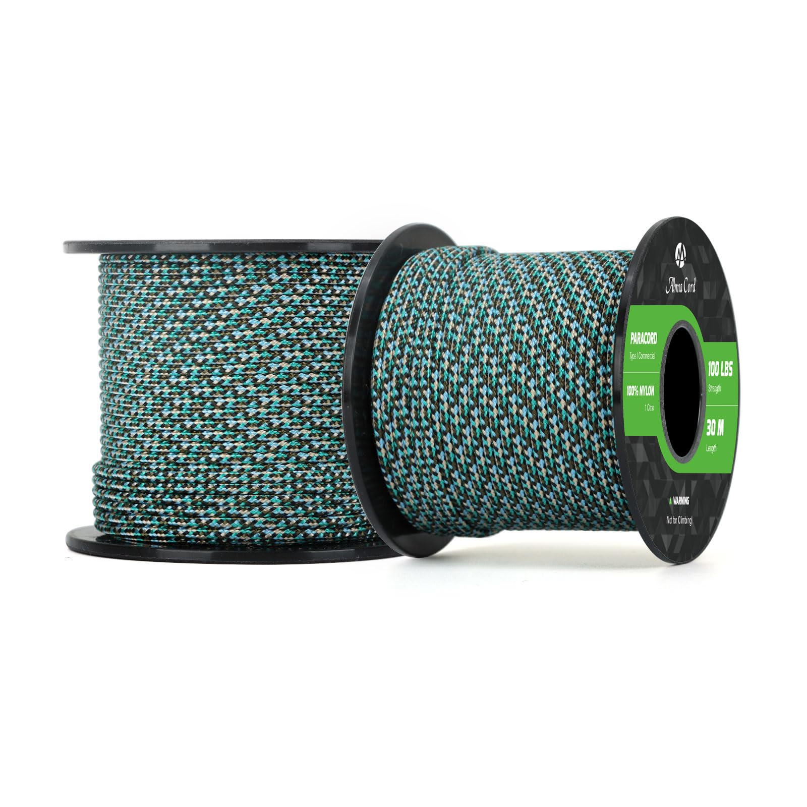 Abma Cord Paracord 100 lbs 2mm 100% Nylon 30M - Frogspot Camo — image 1