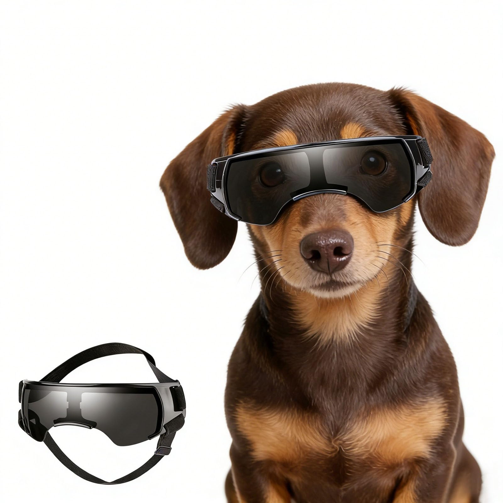 Enjoying Small Dog Sunglasses UV Protection Windproof Antifog Doggy Goggles for Pet Eye Wear, Black