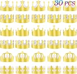 TUPARKA 30 Pieces Golden King Crowns Gold Foil Paper Party Crown Hat view 1