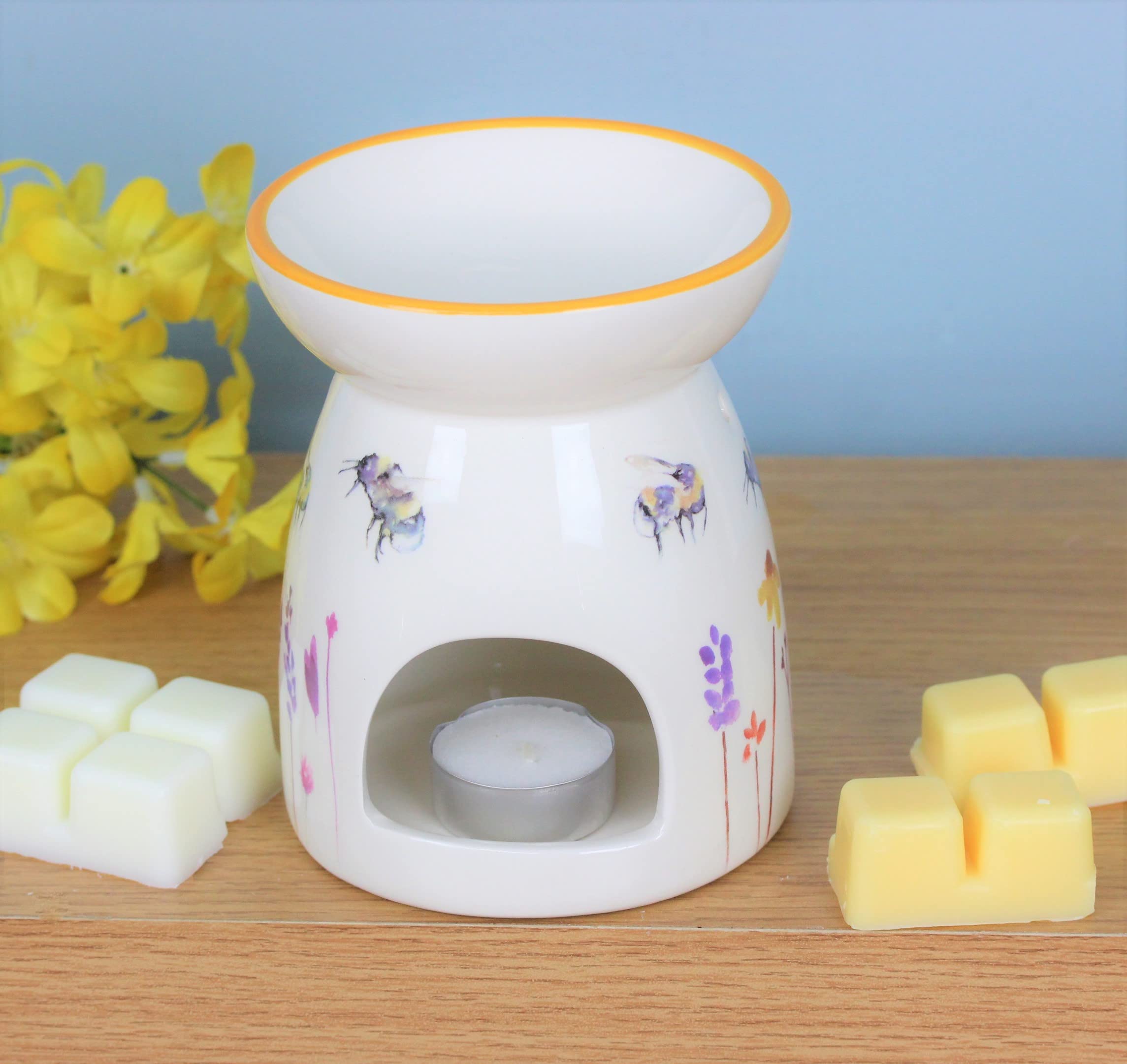 The Leonardo Collection LP48003 Wax/Oil Warmer | Busy Bees | 1 Piece-11x11x14 cm Accessory, White