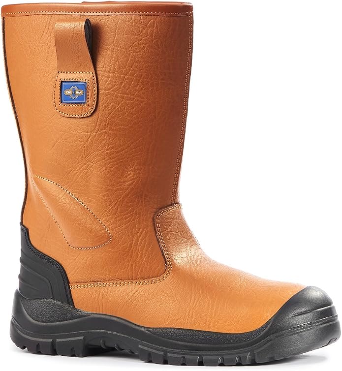 Pro-Man Men's S1P Steel Toe Safety Boots – Fur Lined Work Boots With Stainless Steel Midsole | Rigger Boots