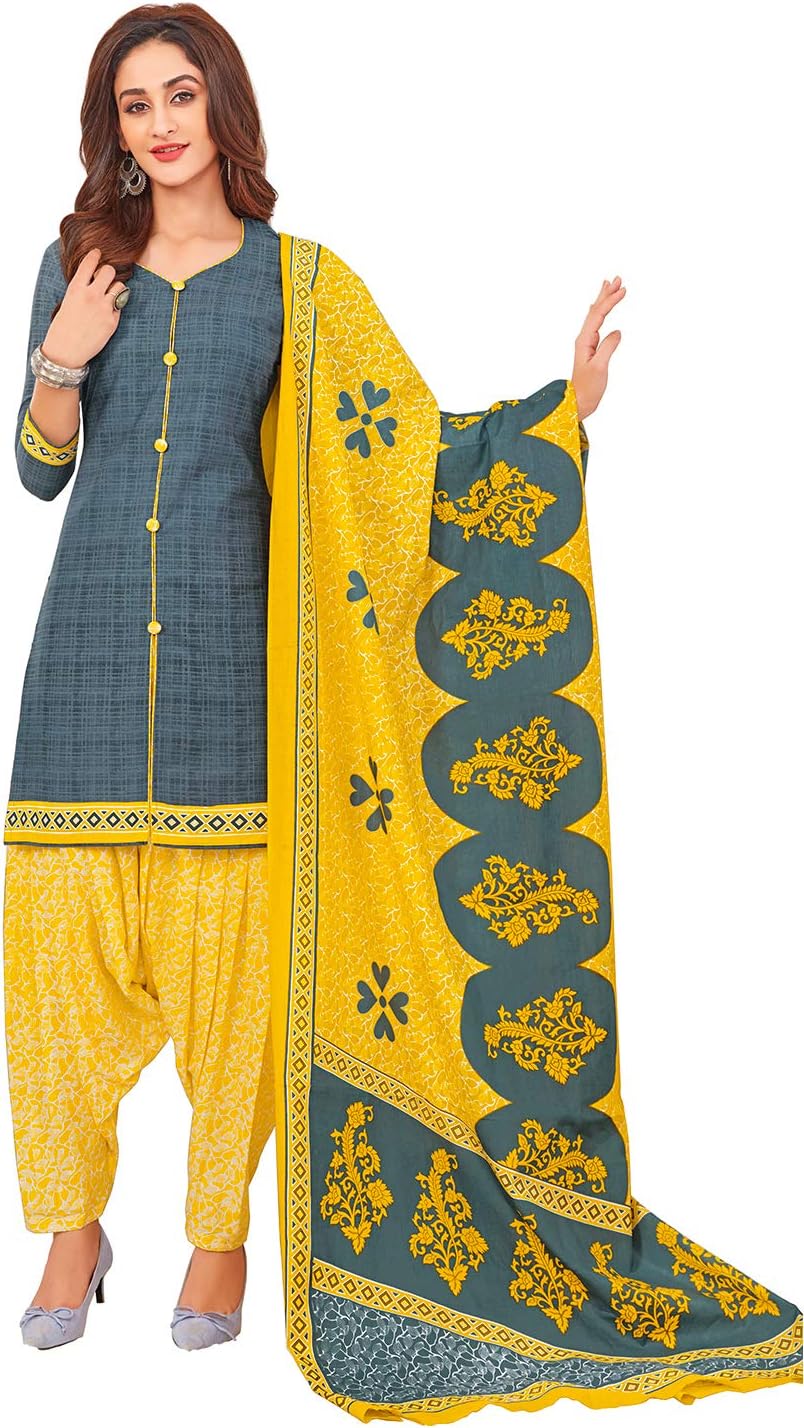 Women's Cotton Printed Readymade Stitched Salwar Suit Dupatta (SUIT_CP-244)