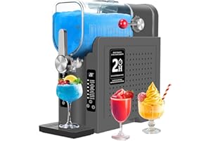 Roaaee Slushie Machine, Frozen Drink Maker & Ice Cream Maker – 88 oz Slushy Machine for Home with 6 Preset Programs for Margaritas, Frappés, Milkshakes, Smoothies & Ice Cream (New Dark Silver)