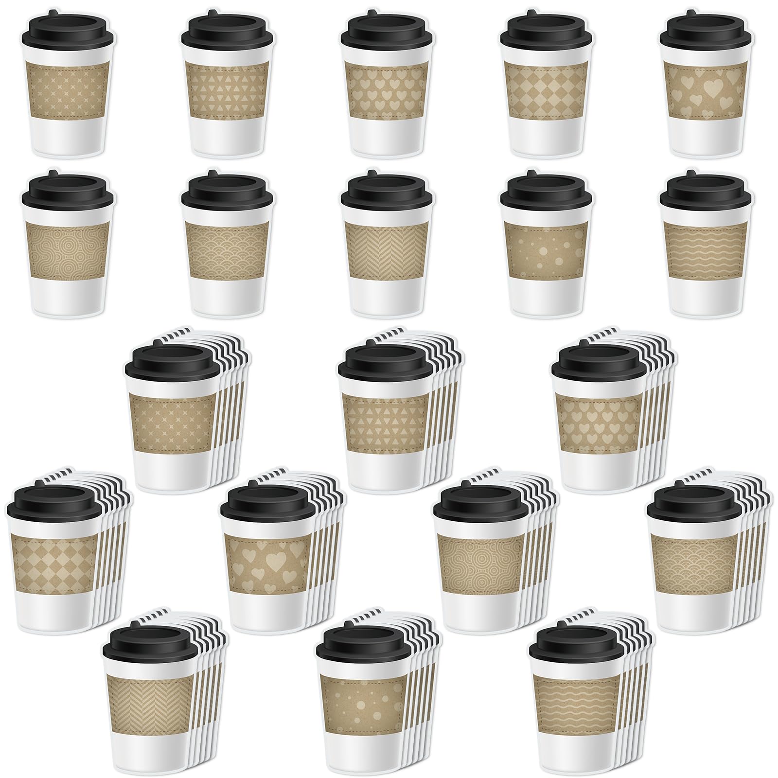 Photo 1 of Chuangdi 60 Pcs Coffee Cup Classroom Decor Coffee Cup Bulletin Board Cutouts 6 x 4.5 Inch Classroom Decor for Teacher Student Back to School DIY Name Tag Label Craft