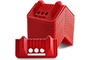 NORJIN 20 Pack Edge Corner Protectors for Cargo Loads – Heavy Duty Flatbed Edge Protectors for Straps and Webbing, Red Plastic Edge Guards for Trailer, Truck, and Pallet Protection