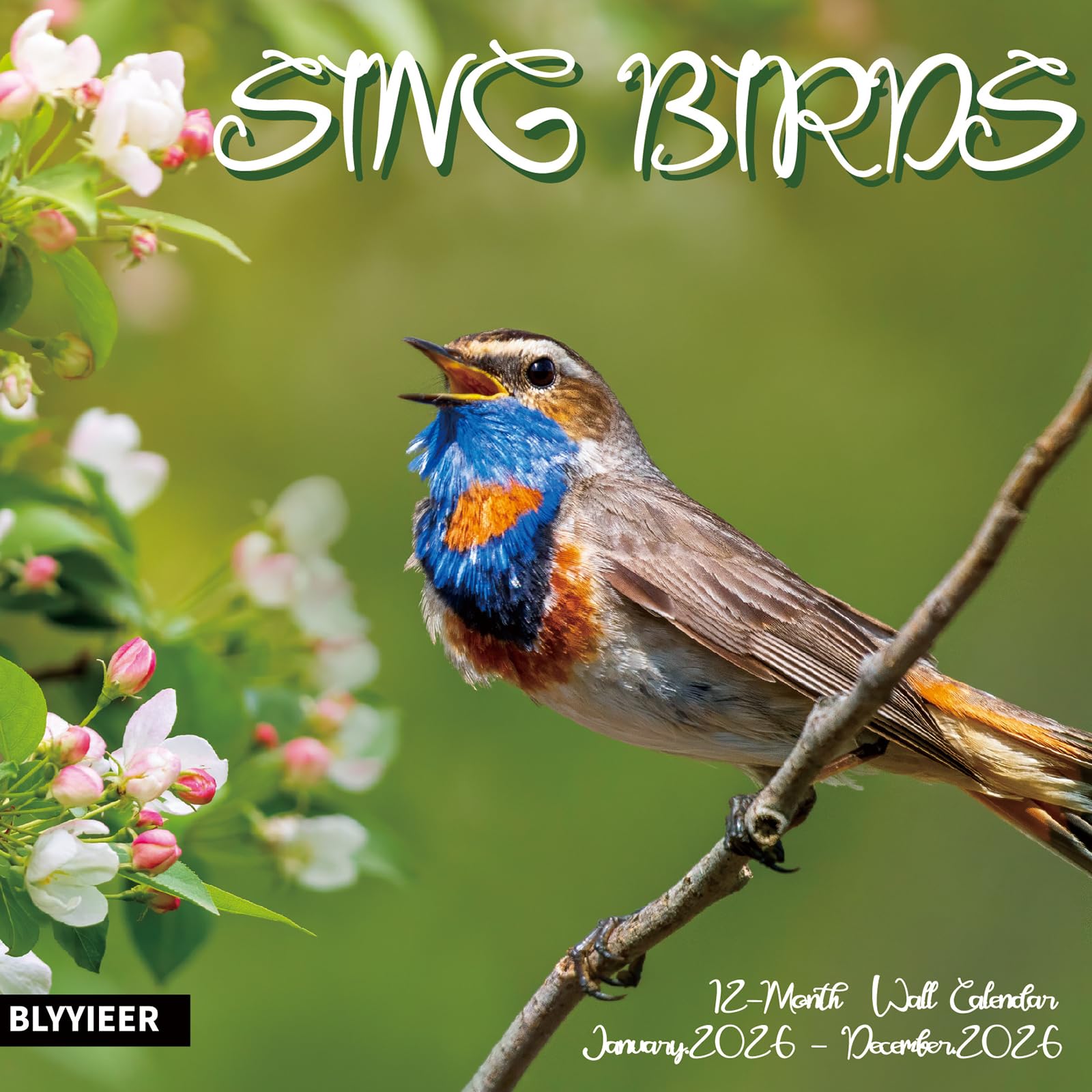Photo 1 of 2026 Wall Calendar, Singing Birds Wall Calendar, 12" x 24" Open,Family Planner Calendar, Home & Office Organizer,Hangable, for Birds Lover