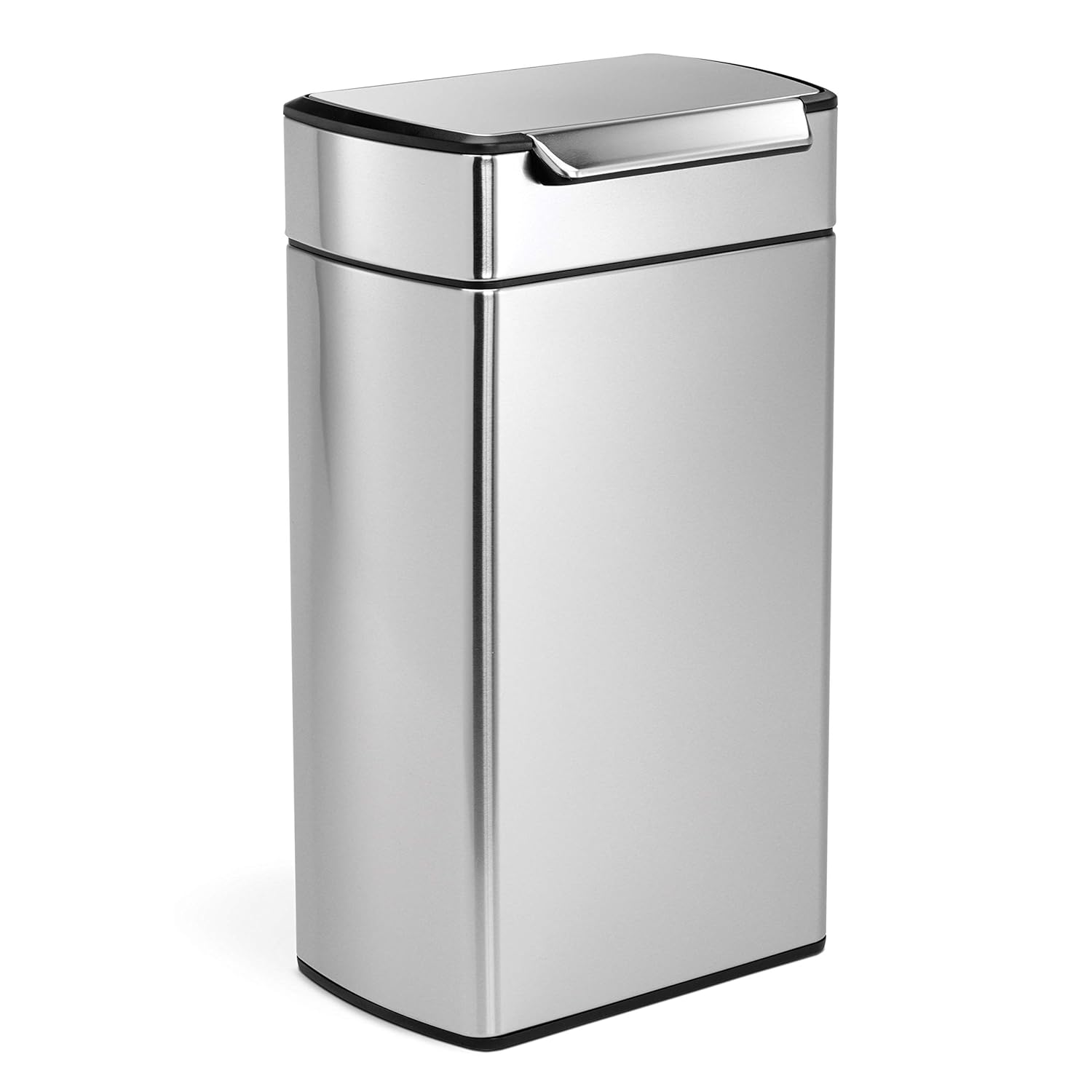 simplehuman 40 Liter / 10.6 Gallon Stainless Steel Touch-Bar Kitchen Trash Can, Brushed Stainless Steel, ADA-Compliant