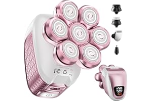 Wyklaus Electric Razors for Women Legs: 5-in-1 Rechargeable Electric Shavers for Body - Waterproof Wet Dry Hair Remover for Lady Face Underarms Public