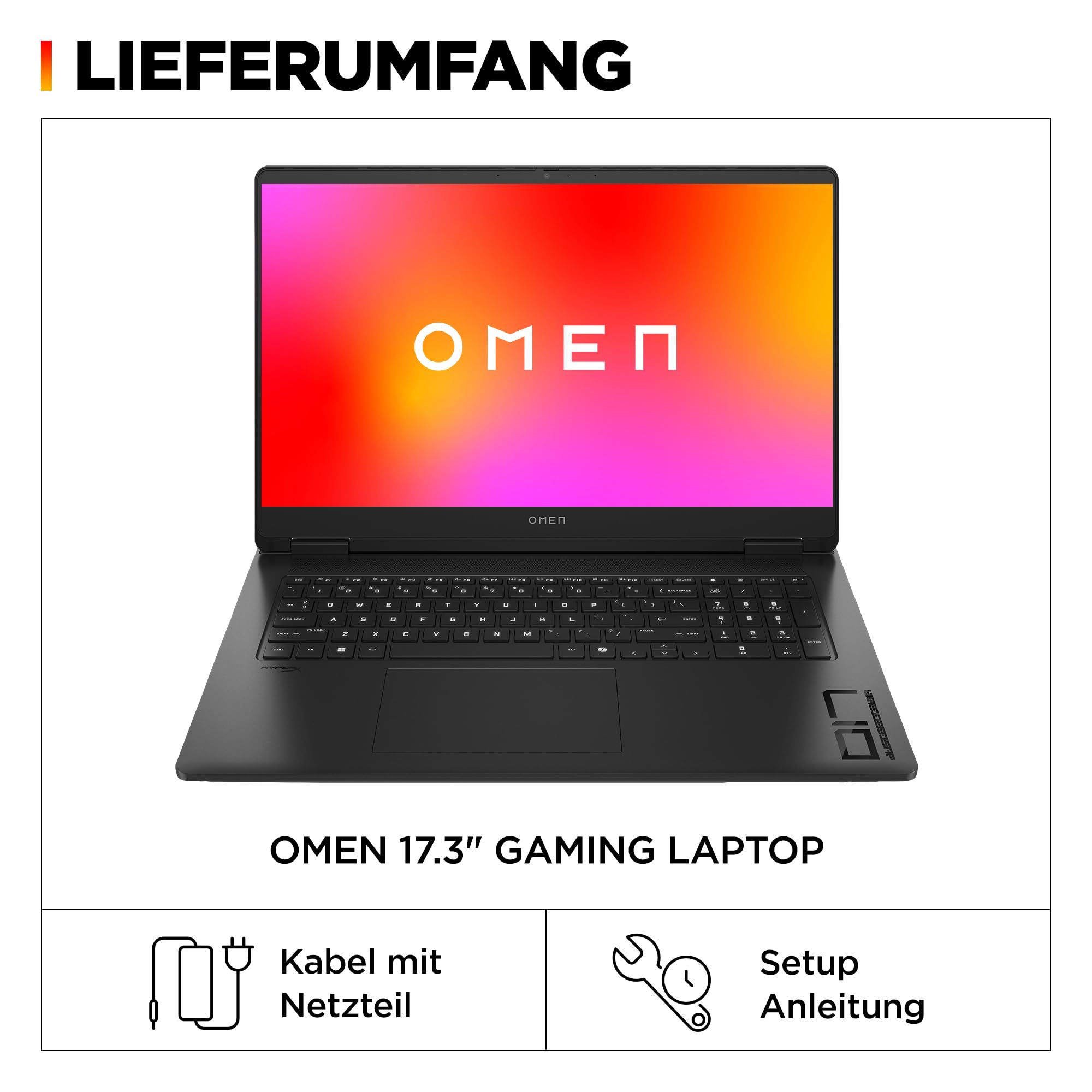 HP Omen Gaming Laptop | 17,3 Zoll FHD-Display - 144 Hz | AMD Ryzen 7 8845HS | 16 GB DDR5 RAM (2x8 GB) | 512 GB | NVIDIA GeForce RTX 4060 Laptop-GPU (8 GB) | QWERTZ | Windows 11 Home | Shadow Black 8