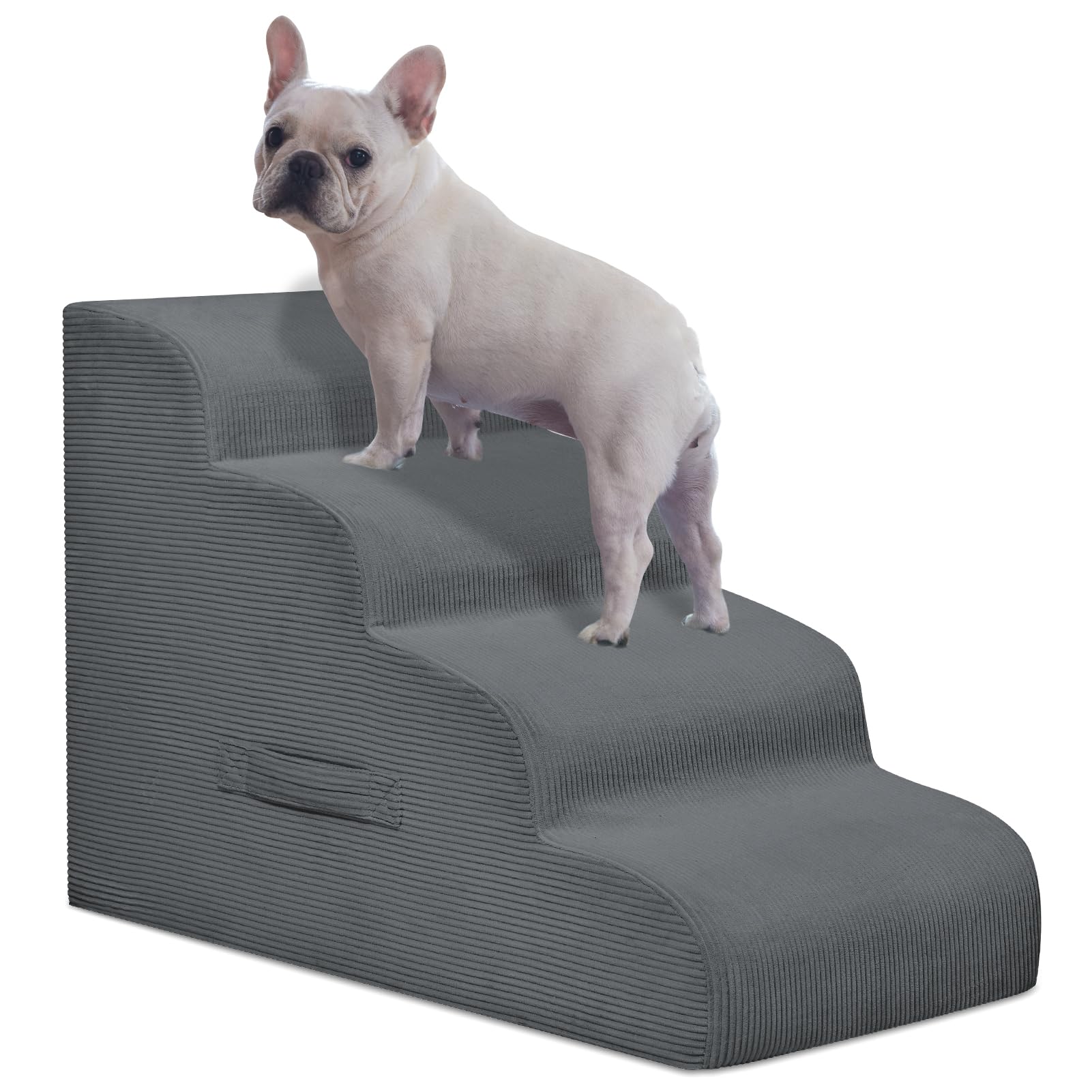 Photo 1 of Mesa Lemon Dog Stairs for Small Dogs and Cats, 20" H 4 Steps Dog Ramp for High Beds, Couch, Sofa, Waterproof Pet Stairs with Removable Washable Cover, Non-Slip Sturdy Pet Steps