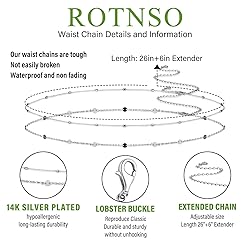 Rotnso Silver Plated Body Chains Dainty Boho