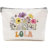 Lola Wildflowers Gifts For Mother's Day Makeup Bags - Lola Flower Gift Bags - Mom Birthday Gifts - Travel Cosmetic Bag For Birthday