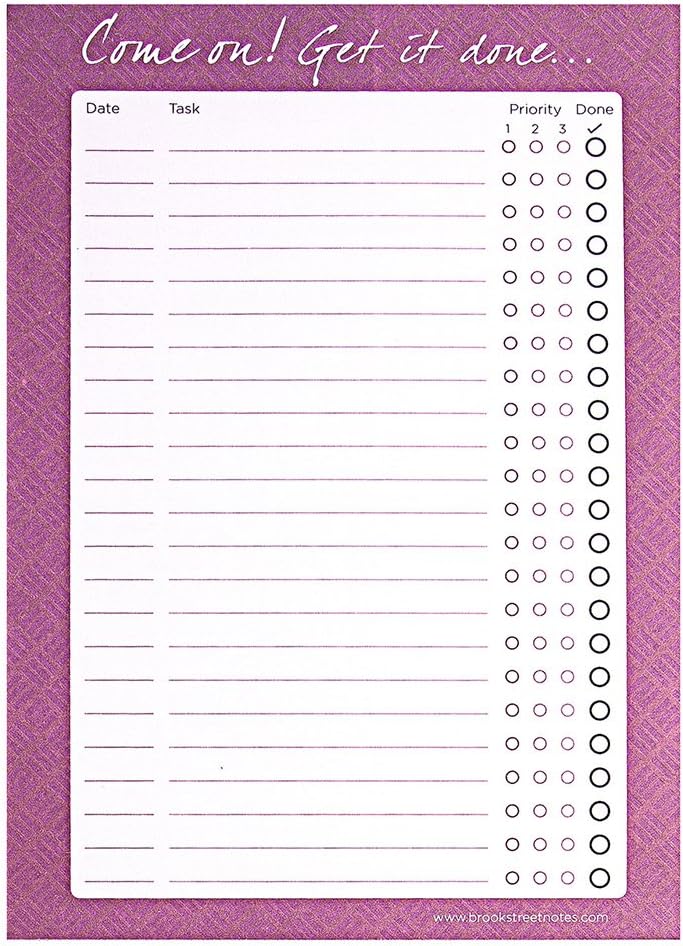 to Do List Notepad A5 - Come on! Get it Done... (Pink)