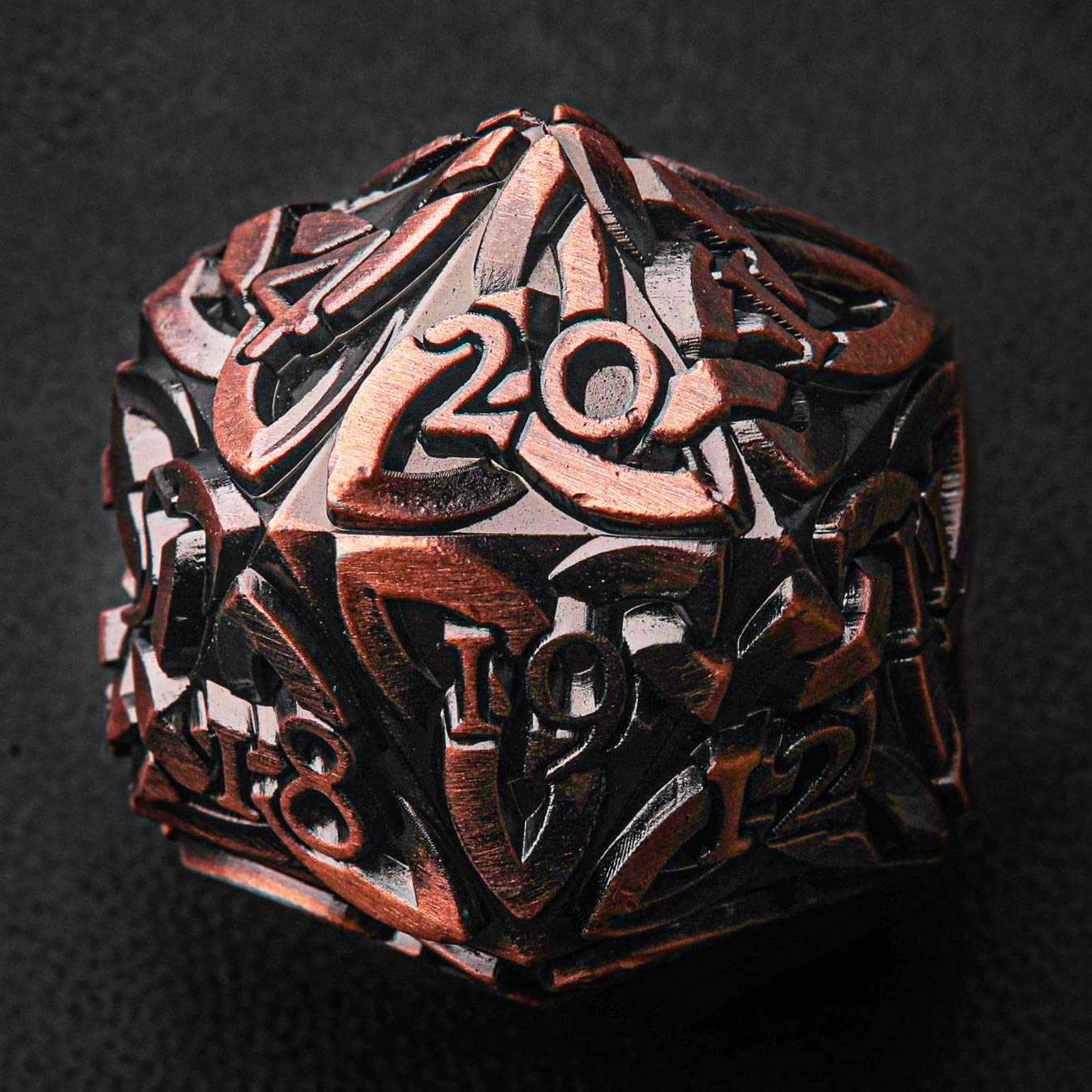 Endless Disgrace (Bronze) Life counter D20 Dice Spin down Solid Metal Extra Large Extra Heavy for MTG Magic the Gathering EDH Commander Metal Counter Countdown Celtic Dice