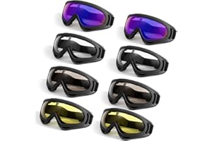 Ukontagood 8 Pack Motorcycle & Ski Goggles - Dirt Bike & Snowboard Goggles for Men, Women & Youth
