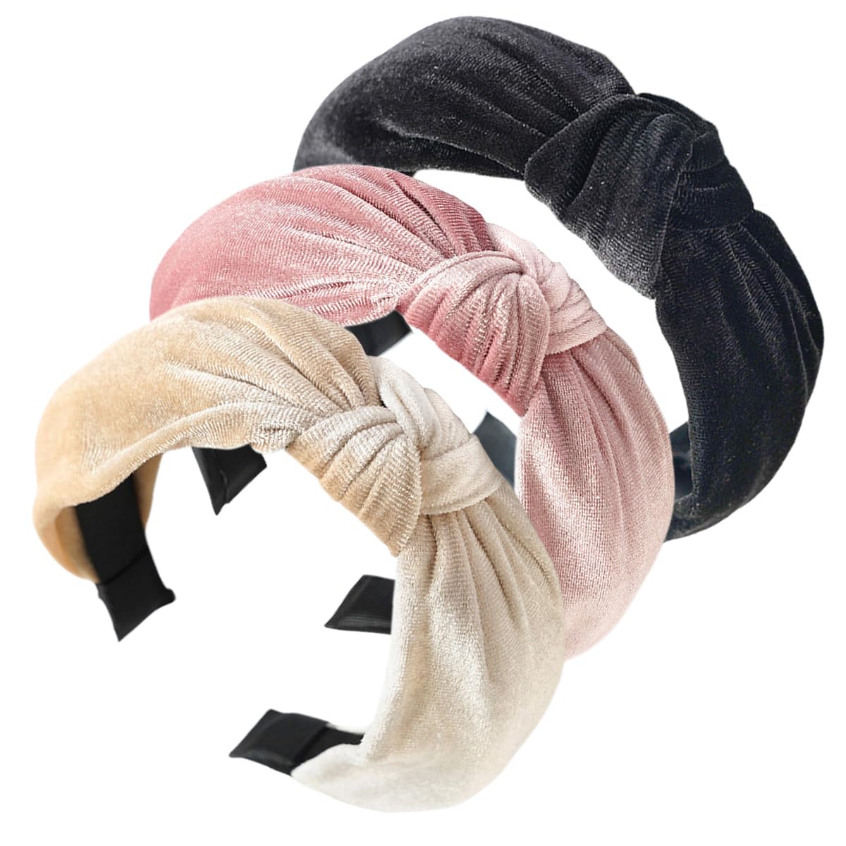 scicent 3 Packs Headbands for Women’s Hair Knotted Elastic Hairbands Fashion Hair Accessories for Girls Adult Women Cute Top Knot Head Bands 12711 — image 1